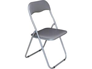 LINDA Καρέκλα Πτυσσόμενη Βαφή Γκρι, Pvc Γκρι (Ε557,5) (Γκρι)