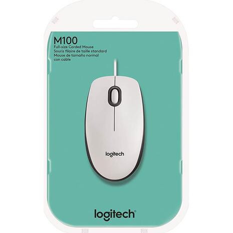 Ποντίκι ενσύρματο Logitech M100 optical white