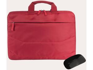 Τσάντα Laptop Tucano 15,6'' με ασύρματο ποντίκι κόκκινο