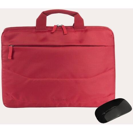 Τσάντα Laptop Tucano 15,6'' με ασύρματο ποντίκι κόκκινο