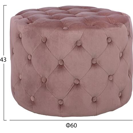 ΣΚΑΜΠΟ KASSIE  ΣΑΠΙΟ ΜΗΛΟ ΒΕΛΟΥΔΟ ΤΥΠΟΥ CHESTERFIELD HM8406.02 Φ60x43Υ εκ.