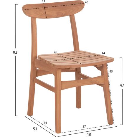 ΚΑΡΕΚΛΑ ΤΡΑΠΕΖΑΡΙΑΣ ΕΞ.ΧΩΡΟΥ ROBBIE HM18115 ΞΥΛΟ TEAK--ΦΥΣΙΚΟ 48x51x82Υεκ.