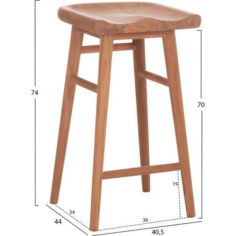 ΣΚΑΜΠΟ ΜΠΑΡ BOLMAR HM18108 ΞΥΛΟ ΤΕΑΚ ΣΕ ΦΥΣΙΚΟ 40.5x44x74Υεκ.