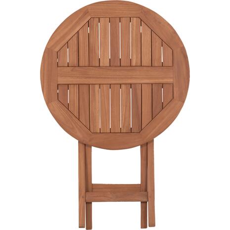 ΤΡΑΠΕΖΙ ΣΚΗΝΟΘΕΤΗ ΣΤΡΟΓΓΥΛΟ ERIS HM18119 ΞΥΛΟ TEAK--ΦΥΣΙΚΟ Φ60x75Υεκ.