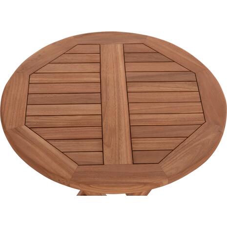 ΤΡΑΠΕΖΙ ΣΚΗΝΟΘΕΤΗ ΣΤΡΟΓΓΥΛΟ ERIS HM18119 ΞΥΛΟ TEAK--ΦΥΣΙΚΟ Φ60x75Υεκ.