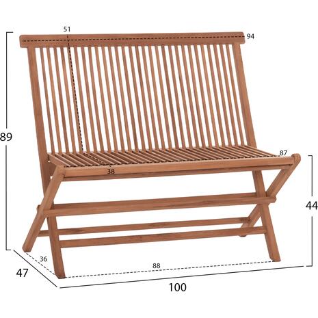 ΠΑΓΚΑΚΙ KENDALL HM18128 ΠΤΥΣΣΟΜΕΝΟ ΑΠΟ ΞΥΛΟ ΤΕΑΚ ΣΕ ΦΥΣΙΚΟ ΧΡΩΜΑ 100x47x89Υεκ.
