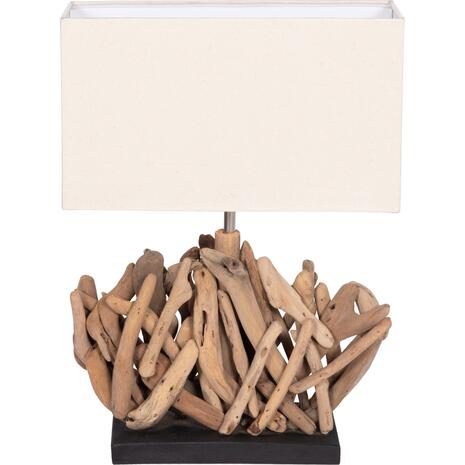 ΕΠΙΤΡΑΠΕΖΙΟ ΟΡΘΟΓΩΝΙΟ ΦΩΤΙΣΤΙΚΟ TWIGGY HM4424 DRIFTWOOD & ΛΕΥΚΟ ΚΑΠΕΛΟ 35.5x15x47Υεκ.