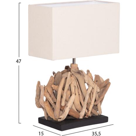ΕΠΙΤΡΑΠΕΖΙΟ ΟΡΘΟΓΩΝΙΟ ΦΩΤΙΣΤΙΚΟ TWIGGY HM4424 DRIFTWOOD & ΛΕΥΚΟ ΚΑΠΕΛΟ 35.5x15x47Υεκ.