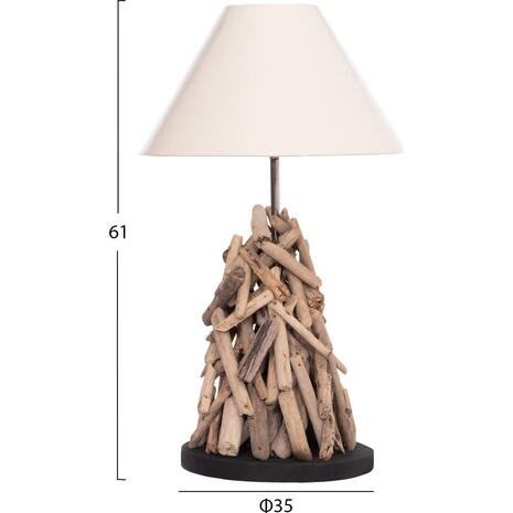 ΕΠΙΤΡΑΠΕΖΙΟ ΦΩΤΙΣΤΙΚΟ TWIGGY HM4423 DRIFTWOOD & ΛΕΥΚΟ ΚΑΠΕΛΟ Φ35x61Υεκ.