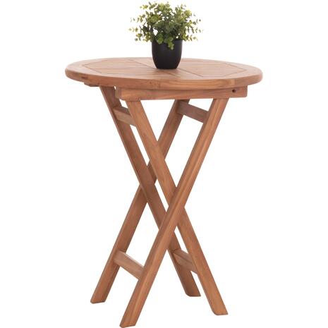 ΤΡΑΠΕΖΙ ΣΚΗΝΟΘΕΤΗ ΣΤΡΟΓΓΥΛΟ ERIS HM18119 ΞΥΛΟ TEAK--ΦΥΣΙΚΟ Φ60x75Υεκ.