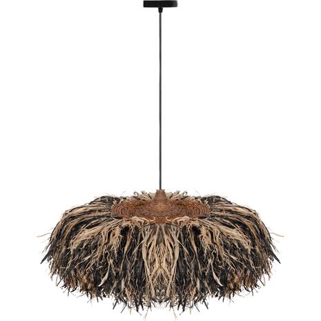 ΦΩΤΙΣΤΙΚΟ ΟΡΟΦΗΣ ORDEM HM4715 ΚΑΠΕΛΟ ΙΝΕΣ SISAL & ΜΠΑΝΑΝΑΣ-ΜΑΥΡΟ & ΦΥΣΙΚΟ Φ75εκ