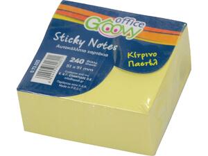 Αυτοκόλλητα χαρτάκια Groovy 51x51mm 240 φύλλα κίτρινο