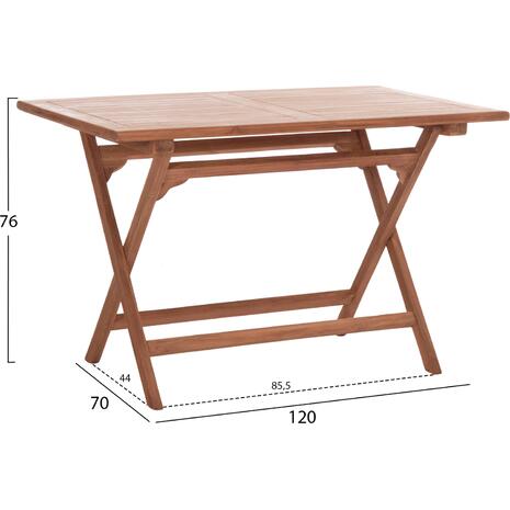 ΤΡΑΠΕΖΙ ΠΤΥΣΣΟΜΕΝΟ ΟΡΘΟΓΩΝΙΟ ERIS HM18117 ΞΥΛΟ TEAK--ΦΥΣΙΚΟ 120x70x76Υεκ.