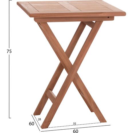 ΤΡΑΠΕΖΙ ΣΚΗΝΟΘΕΤΗ ΤΕΤΡΑΓΩΝΟ ERIS HM18118 ΞΥΛΟ TEAK--ΦΥΣΙΚΟ 60x60x75Υεκ.