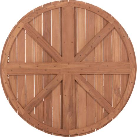 ΕΠΙΦΑΝΕΙΑ ΤΡΑΠΕΖΙΟΥ ΣΤΡΟΓΓΥΛΗ HM18134 ΞΥΛΟ TEAK--ΦΥΣΙΚΟ Φ80x4(πάχος)εκ.