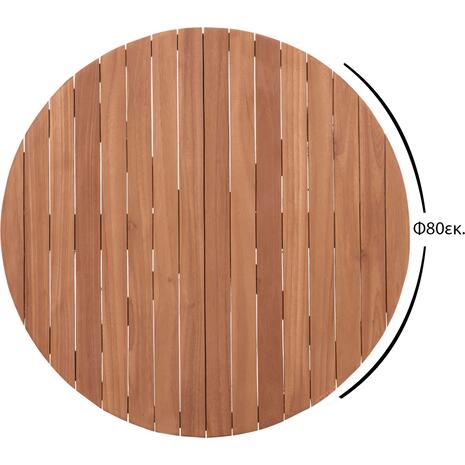 ΕΠΙΦΑΝΕΙΑ ΤΡΑΠΕΖΙΟΥ ΣΤΡΟΓΓΥΛΗ HM18134 ΞΥΛΟ TEAK--ΦΥΣΙΚΟ Φ80x4(πάχος)εκ.
