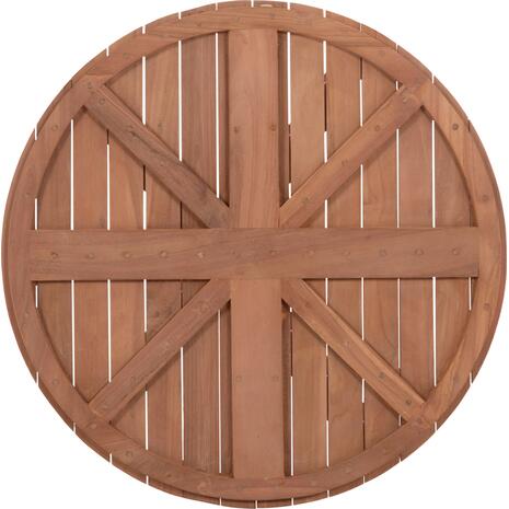 ΕΠΙΦΑΝΕΙΑ ΤΡΑΠΕΖΙΟΥ ΣΤΡΟΓΓΥΛΗ HM18133 ΞΥΛΟ TEAK--ΦΥΣΙΚΟ Φ70x4(πάχος)εκ.