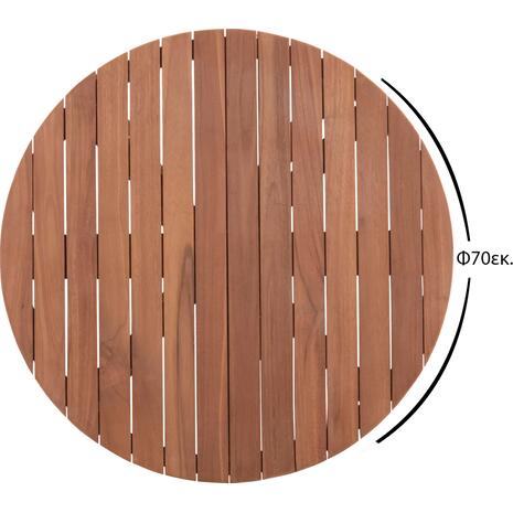 ΕΠΙΦΑΝΕΙΑ ΤΡΑΠΕΖΙΟΥ ΣΤΡΟΓΓΥΛΗ HM18133 ΞΥΛΟ TEAK--ΦΥΣΙΚΟ Φ70x4(πάχος)εκ.
