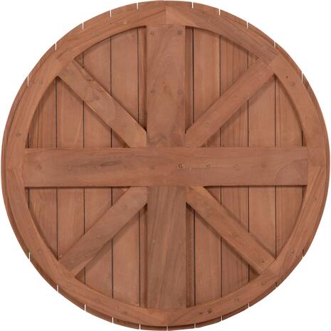 ΕΠΙΦΑΝΕΙΑ ΤΡΑΠΕΖΙΟΥ ΣΤΡΟΓΓΥΛΗ HM18132 ΞΥΛΟ TEAK--ΦΥΣΙΚΟ Φ60x4(πάχος)εκ.