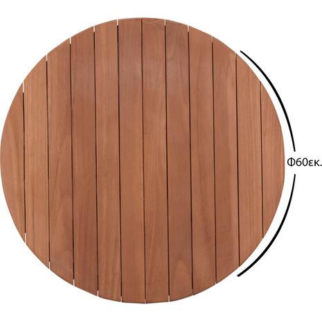 ΕΠΙΦΑΝΕΙΑ ΤΡΑΠΕΖΙΟΥ ΣΤΡΟΓΓΥΛΗ HM18132 ΞΥΛΟ TEAK--ΦΥΣΙΚΟ Φ60x4(πάχος)εκ.