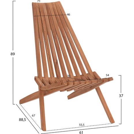 ΠΟΛΥΘΡΟΝΑ LOUNGE ΠΤΥΣΣΟΜΕΝΗ SHIGAO HM18112 ΞΥΛΟ TEAK--ΦΥΣΙΚΟ 61x88.5x89Υεκ.