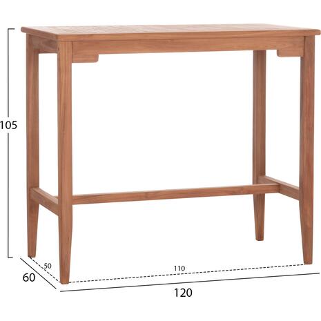 ΤΡΑΠΕΖΙ ΜΠΑΡ CRANSTON HM18111 ΞΥΛΟ ΤΕΑΚ--ΦΥΣΙΚΟ ΧΡΩΜΑ 120x60x105Υεκ.