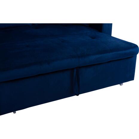 ΚΑΝΑΠΕΣ ΓΩΝΙΑ ΚΡΕΒΑΤΙ WAYNE 224x147x85Υεκ. HM3028.18 ΒΕΛΟΥΔΟ ΜΠΛΕ