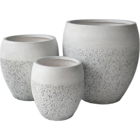 ΣΕΤ 3ΤΜΧ ΓΛΑΣΤΡΕΣ ΣΕΙΡΑ GARDENER HM4718 FIBERCLAY ΛΕΥΚΟ Φ55x54Υεκ