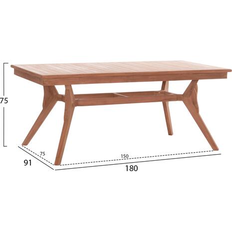 ΤΡΑΠΕΖΙ ΤΡΑΠΕΖΑΡΙΑΣ WONDER HM18116 ΞΥΛΟ TEAK--ΦΥΣΙΚΟ 180x91x75Υεκ.
