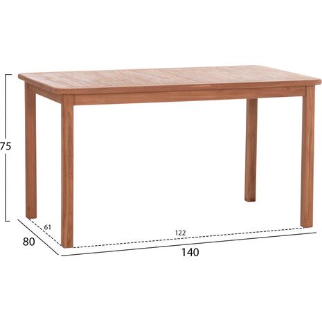 ΤΡΑΠΕΖΙ ΟΡΘΟΓΩΝΙΟ PRESSCOT HM18123 ΞΥΛΟ TEAK--ΦΥΣΙΚΟ 140x80x76Υεκ.