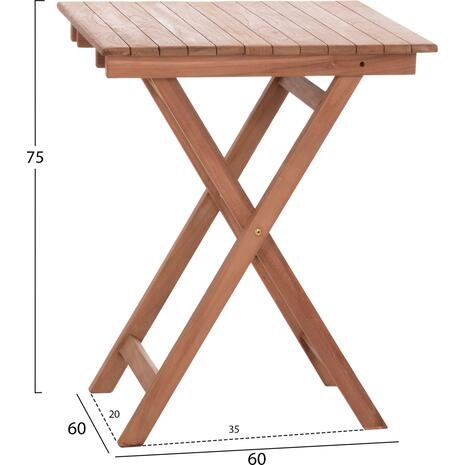 ΤΡΑΠΕΖΙ ΣΚΗΝΟΘΕΤΗ ΤΕΤΡΑΓΩΝΟ HEIDEL HM18121 ΞΥΛΟ TEAK--ΦΥΣΙΚΟ 60x60x75Υεκ.