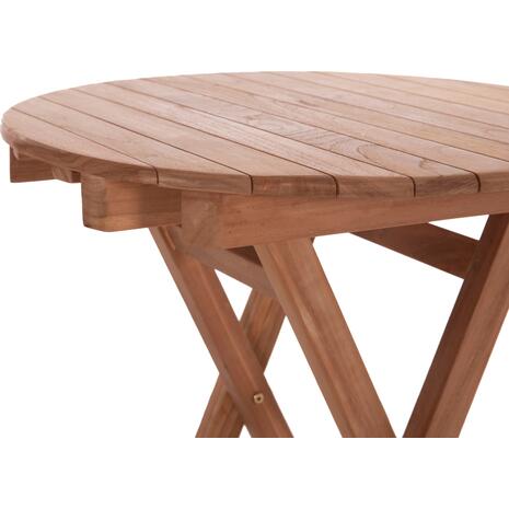 ΤΡΑΠΕΖΙ ΣΚΗΝΟΘΕΤΗ ΣΤΡΟΓΓΥΛΟ HEIDEL HM18120 ΞΥΛΟ TEAK--ΦΥΣΙΚΟ Φ60x75Υεκ.