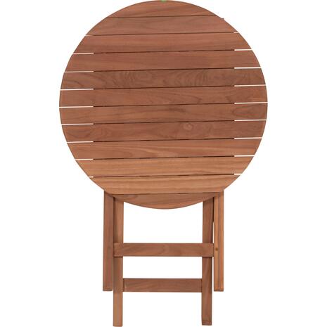 ΤΡΑΠΕΖΙ ΣΚΗΝΟΘΕΤΗ ΣΤΡΟΓΓΥΛΟ HEIDEL HM18120 ΞΥΛΟ TEAK--ΦΥΣΙΚΟ Φ60x75Υεκ.