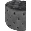 ΣΚΑΜΠΟ KASSIE  ΓΚΡΙ ΒΕΛΟΥΔΟ ΤΥΠΟΥ CHESTERFIELD HM8406.01 Φ60x43Υ εκ.