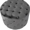 ΣΚΑΜΠΟ KASSIE  ΓΚΡΙ ΒΕΛΟΥΔΟ ΤΥΠΟΥ CHESTERFIELD HM8406.01 Φ60x43Υ εκ.