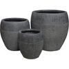 ΣΕΤ 3ΤΜΧ ΓΛΑΣΤΡΕΣ ΣΕΙΡΑ GARDENER HM4725 FIBERCLAY-ΣΕ ΣΚΟΥΡΟ CEMENT ΧΡΩΜΑ Φ55x54Υεκ
