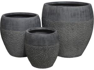 ΣΕΤ 3ΤΜΧ ΓΛΑΣΤΡΕΣ ΣΕΙΡΑ GARDENER HM4725 FIBERCLAY-ΣΕ ΣΚΟΥΡΟ CEMENT ΧΡΩΜΑ Φ55x54Υεκ
