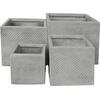 ΣΕΤ 4ΤΜΧ ΓΛΑΣΤΡΕΣ ΤΕΤΡΑΓΩΝΕΣ GARDENER HM4730 FIBERCLAY ΓΚΡΙ CEMENT 37x37x32Υεκ.