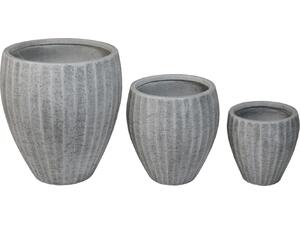 ΣΕΤ 3ΤΜΧ ΓΛΑΣΤΡΕΣ ΣΤΡΟΓΓΥΛΕΣ ΣΕΙΡΑ GARDENER HM4728 FIBERCLAY-ΧΡΩΜΑ CEMENT Φ48x56Υεκ