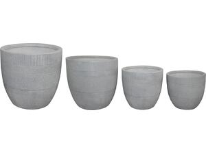 ΣΕΤ 4ΤΜΧ ΓΛΑΣΤΡΕΣ ΣΤΡΟΓΓΥΛΕΣ ΣΕΙΡΑ GARDENER HM4719 FIBERCLAY-ΧΡΩΜΑ CEMENT Φ44x43Υεκ
