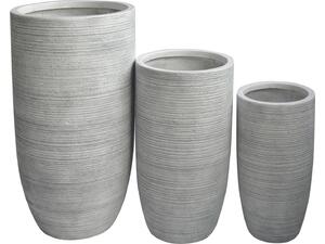 ΣΕΤ 3ΤΜΧ ΓΛΑΣΤΡΕΣ ΚΥΛΙΝΔΡΟΙ ΣΕΙΡΑ GARDENER HM4721 FIBERCLAY-ΧΡΩΜΑ CEMENT Φ42x78Υεκ