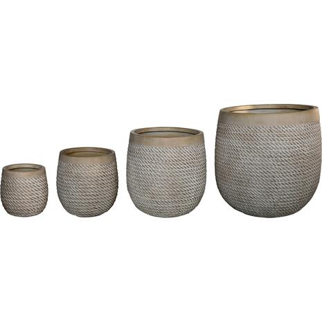 ΣΕΤ 4ΤΜΧ ΓΛΑΣΤΡΕΣ ΣΤΡΟΓΓΥΛΕΣ GARDENER HM4722 FIBERCLAY--IVORY CEMENT Φ54x54Υεκ