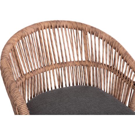 ΠΟΛΥΘΡΟΝΑ ΑΛΟΥΜΙΝΙΟΥ ORIN HM6265.01 ΣΚΟΥΡΟ ΓΚΡΙ- P.E.RATTAN ΣΕ ΦΥΣΙΚΟ 58x61x75Υεκ.