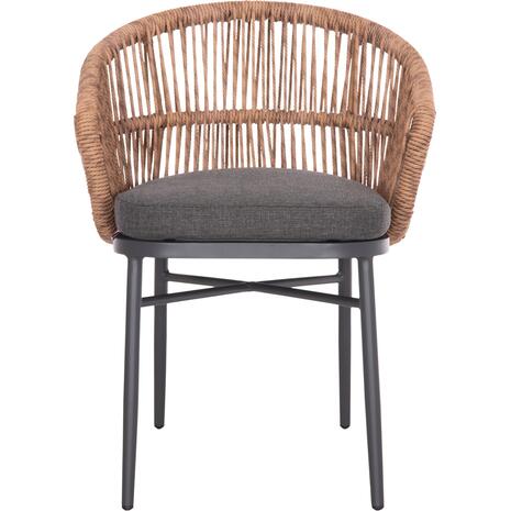 ΠΟΛΥΘΡΟΝΑ ΑΛΟΥΜΙΝΙΟΥ ORIN HM6265.01 ΣΚΟΥΡΟ ΓΚΡΙ- P.E.RATTAN ΣΕ ΦΥΣΙΚΟ 58x61x75Υεκ.
