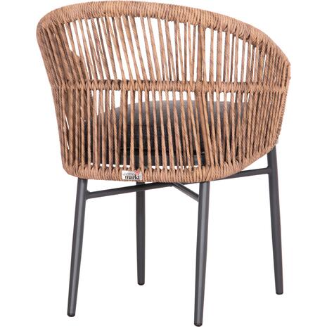 ΠΟΛΥΘΡΟΝΑ ΑΛΟΥΜΙΝΙΟΥ ORIN HM6265.01 ΣΚΟΥΡΟ ΓΚΡΙ- P.E.RATTAN ΣΕ ΦΥΣΙΚΟ 58x61x75Υεκ.