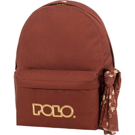 Tσάντα πλάτης 1+1 θέσεων Polo Original scarf Picante/gold- Κεραμιδί - χρυσό