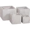 ΣΕΤ 4ΤΜΧ ΓΛΑΣΤΡΕΣ ΤΕΤΡΑΓΩΝΕΣ GARDENER HM4730 FIBERCLAY ΓΚΡΙ CEMENT 37x37x32Υεκ.