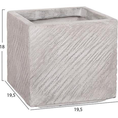 ΣΕΤ 4ΤΜΧ ΓΛΑΣΤΡΕΣ ΤΕΤΡΑΓΩΝΕΣ GARDENER HM4730 FIBERCLAY ΓΚΡΙ CEMENT 37x37x32Υεκ.