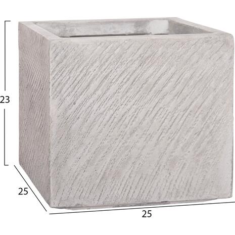 ΣΕΤ 4ΤΜΧ ΓΛΑΣΤΡΕΣ ΤΕΤΡΑΓΩΝΕΣ GARDENER HM4730 FIBERCLAY ΓΚΡΙ CEMENT 37x37x32Υεκ.