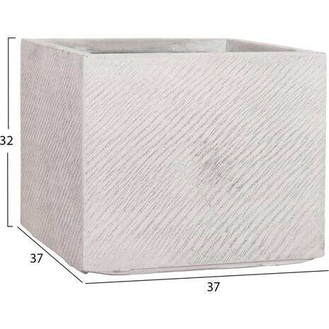 ΣΕΤ 4ΤΜΧ ΓΛΑΣΤΡΕΣ ΤΕΤΡΑΓΩΝΕΣ GARDENER HM4730 FIBERCLAY ΓΚΡΙ CEMENT 37x37x32Υεκ.
